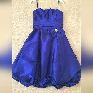 Betsy and Adam Strapless Cocktail Dress, Royal Blue, Size 4